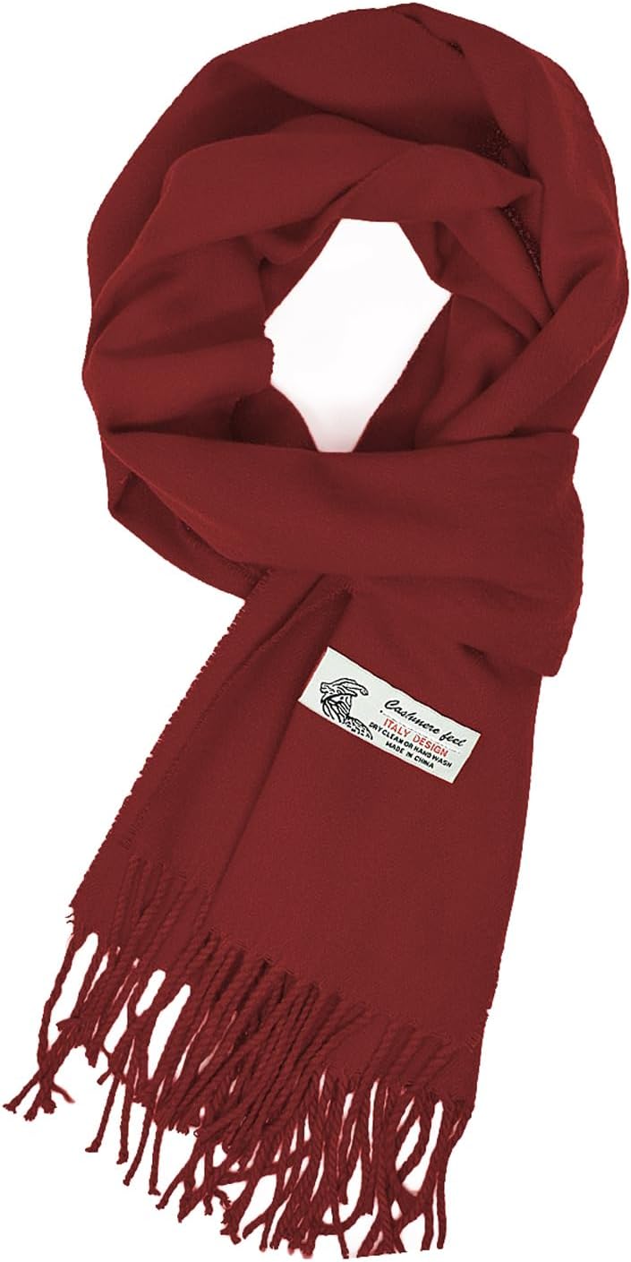 Glory Max Unisex Plain Solid Color Winter Scarf Cashmere Feel Soft Classic 72"x12" - Image 1